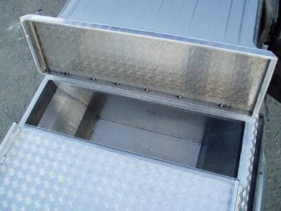 Standard size of compartment 450mm x width of deck, can be customized to your requirements enquire for details.